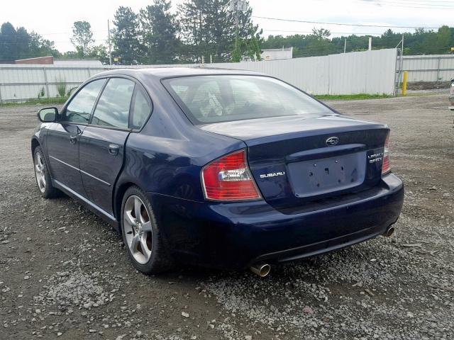 4S3BL676754228669 - 2005 SUBARU LEGACY GT BLUE photo 3