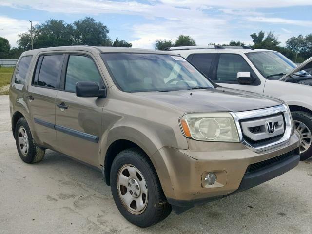 5FNYF38219B019180 - 2009 HONDA PILOT LX GOLD photo 1