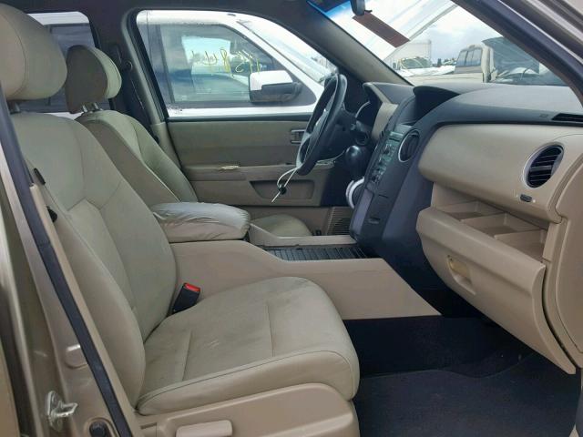 5FNYF38219B019180 - 2009 HONDA PILOT LX GOLD photo 5