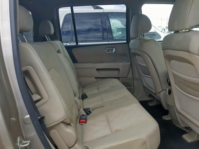 5FNYF38219B019180 - 2009 HONDA PILOT LX GOLD photo 6