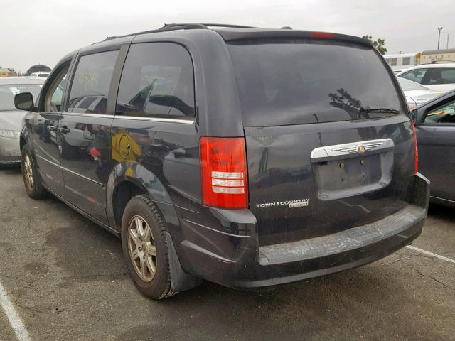 2A8HR54P08R759576 - 2008 CHRYSLER TOWN & COU BLACK photo 3