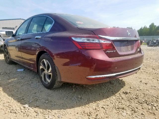 1HGCR2F35HA030652 - 2017 HONDA ACCORD LX MAROON photo 3