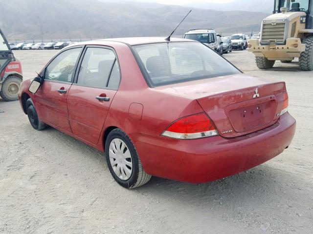 JA3AJ26EX6U016349 - 2006 MITSUBISHI LANCER ES BURGUNDY photo 3