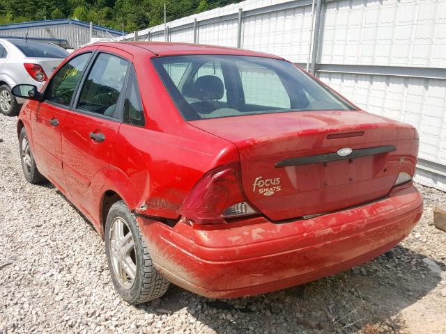 1FAFP34384W180798 - 2004 FORD FOCUS SE C RED photo 3