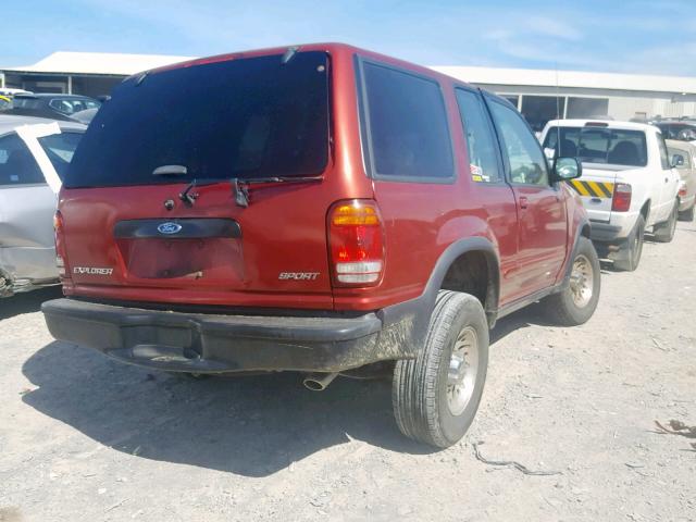 1FMYU60X9YUA98338 - 2000 FORD EXPLORER S RED photo 4