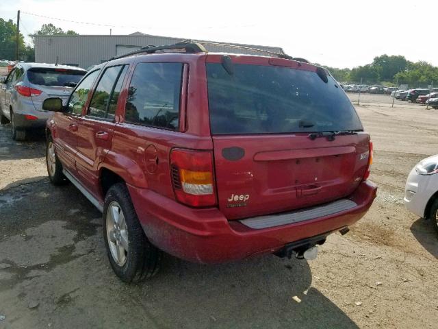 1J8GW68J03C503777 - 2003 JEEP GRAND CHER RED photo 3