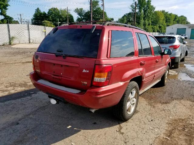 1J8GW68J03C503777 - 2003 JEEP GRAND CHER RED photo 4