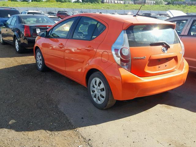 JTDKDTB32D1041820 - 2013 TOYOTA PRIUS C ORANGE photo 3