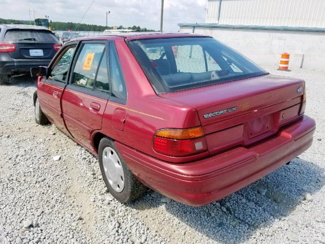 1FASP14J5SW129273 - 1995 FORD ESCORT LX RED photo 3