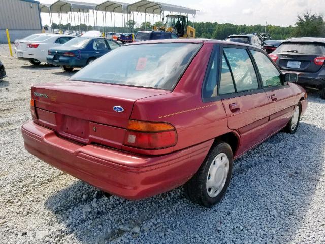 1FASP14J5SW129273 - 1995 FORD ESCORT LX RED photo 4