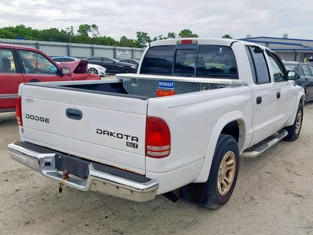 1D7HL48X93S239189 - 2003 DODGE DAKOTA QUA WHITE photo 4