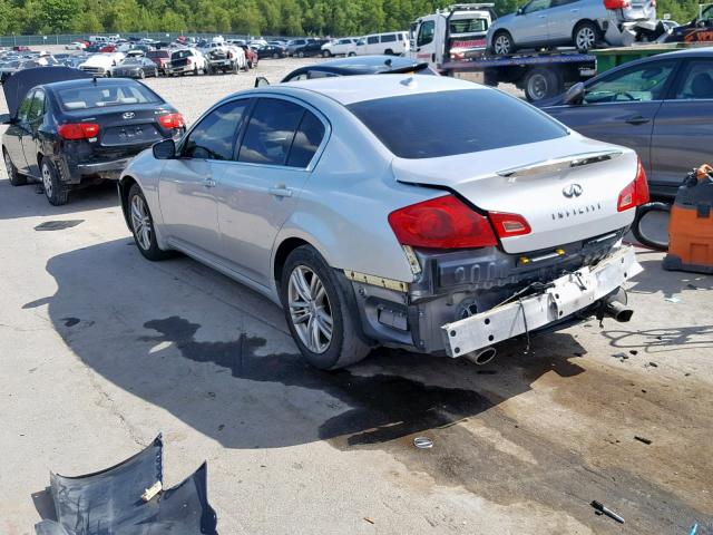 JN1CV6AR5DM759355 - 2013 INFINITI G37 SILVER photo 3