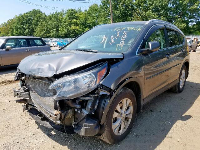 2HKRM4H74EH608604 - 2014 HONDA CR-V EXL GRAY photo 2