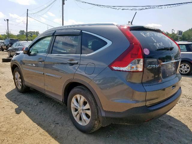 2HKRM4H74EH608604 - 2014 HONDA CR-V EXL GRAY photo 3