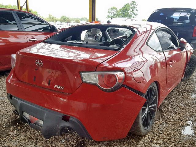 JF1ZNAA12D1732254 - 2013 TOYOTA SCION FR-S RED photo 4