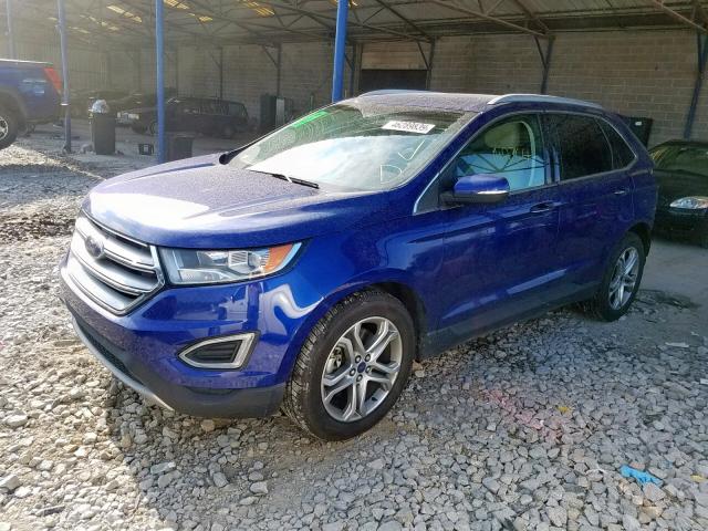 2FMPK4K91FBB22266 - 2015 FORD EDGE TITAN BLUE photo 2