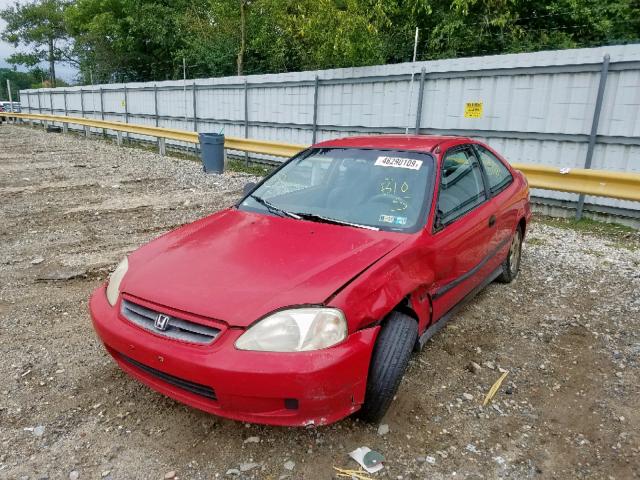 1HGEJ6226XL093640 - 1999 HONDA CIVIC DX RED photo 2