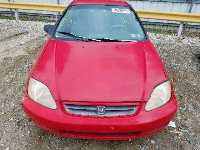 1HGEJ6226XL093640 - 1999 HONDA CIVIC DX RED photo 7