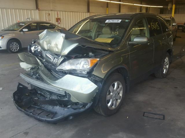 JHLRE48708C066255 - 2008 HONDA CR-V EXL GREEN photo 2