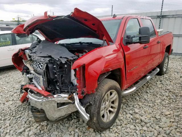 3GCUKREC6EG378457 - 2014 CHEVROLET SILVERADO RED photo 2