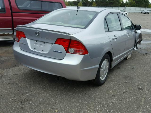 JHMFA36218S014196 - 2008 HONDA CIVIC HYBR GRAY photo 4