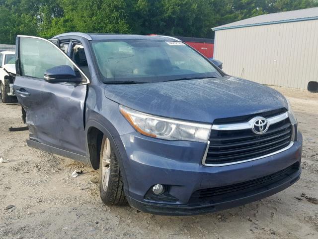 5TDKKRFH2FS072859 - 2015 TOYOTA HIGHLANDER BLUE photo 1