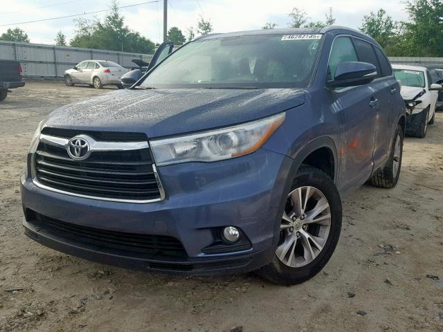 5TDKKRFH2FS072859 - 2015 TOYOTA HIGHLANDER BLUE photo 2