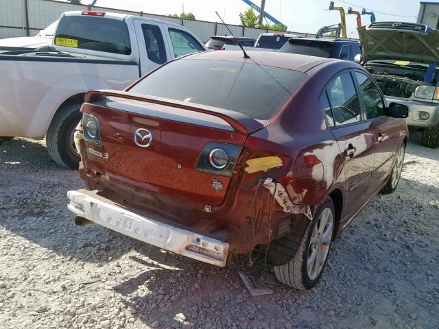 JM1BK323181169753 - 2008 MAZDA 3 S RED photo 4