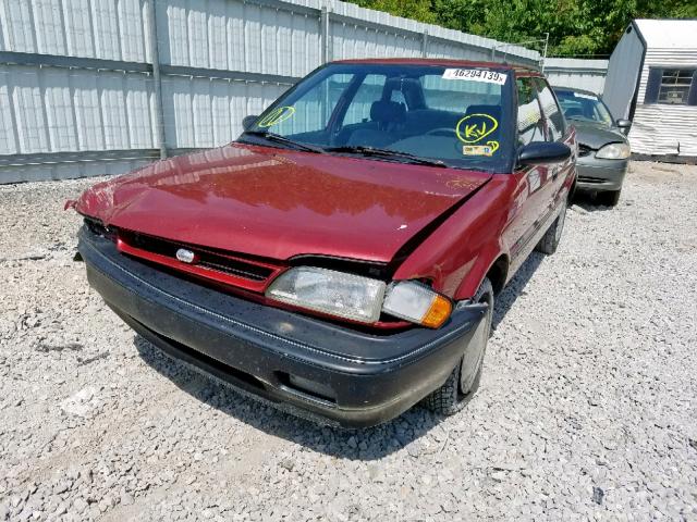 1Y1SK6460MZ020363 - 1991 GEO PRIZM RED photo 2