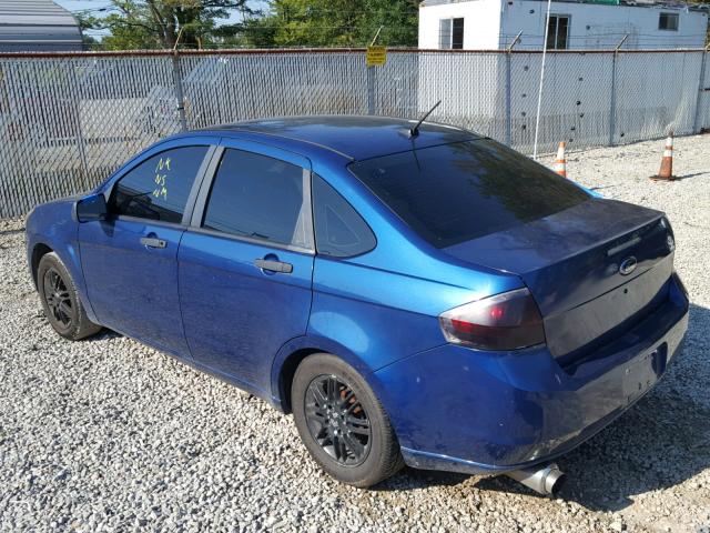 1FAHP34N48W290814 - 2008 FORD FOCUS S/SE BLUE photo 3