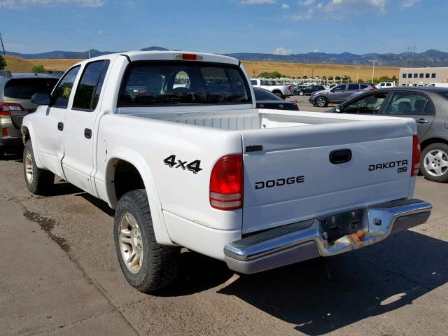 1D7HG48N04S751542 - 2004 DODGE DAKOTA QUA WHITE photo 3