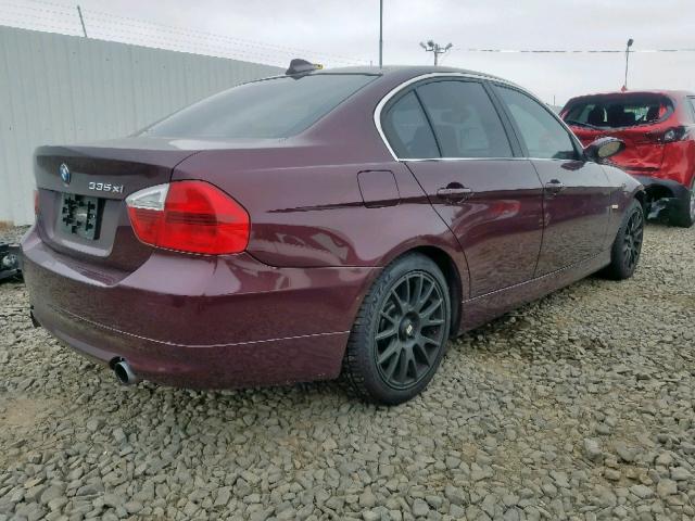 WBAVD53517A007295 - 2007 BMW 335 XI BURGUNDY photo 4