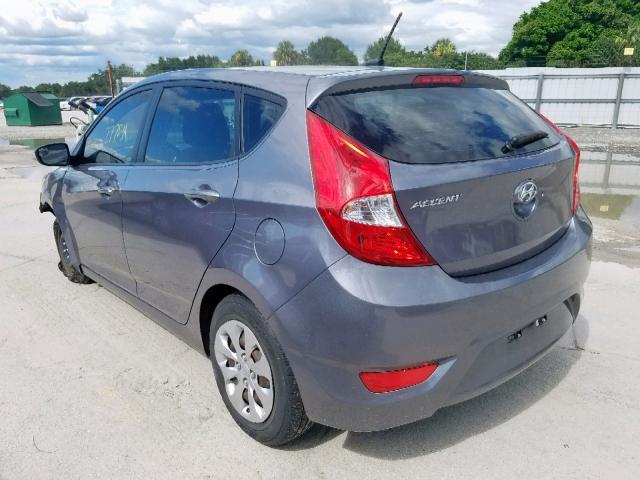 KMHCT5AE7GU254122 - 2016 HYUNDAI ACCENT SE GRAY photo 3