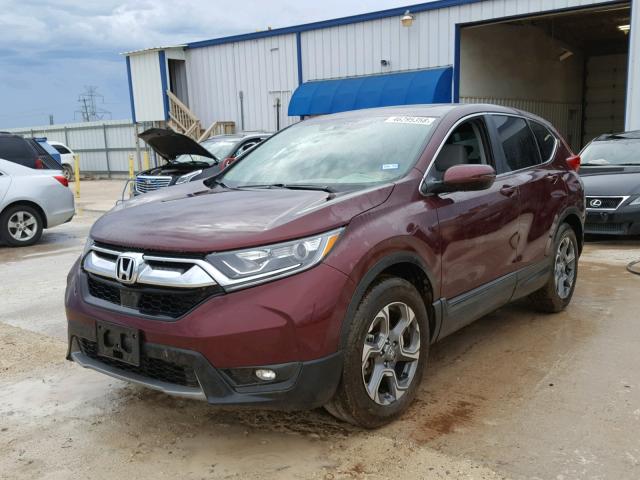 7FARW1H83HE012585 - 2017 HONDA CR-V EXL BURGUNDY photo 2