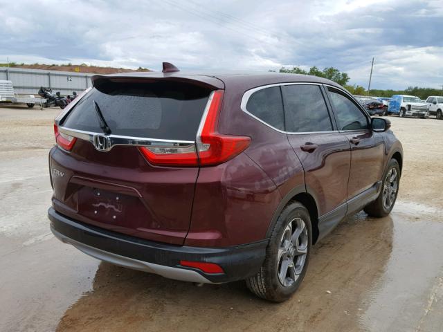 7FARW1H83HE012585 - 2017 HONDA CR-V EXL BURGUNDY photo 4