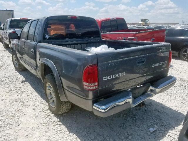 1D7HL48N73S362195 - 2003 DODGE DAKOTA QUA GRAY photo 3