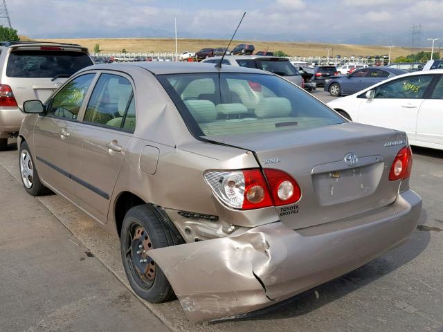 2T1BR32E38C928847 - 2008 TOYOTA COROLLA CE BEIGE photo 3