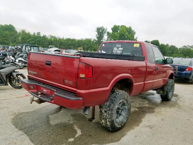 1GTDT19W9Y8134024 - 2000 GMC SONOMA RED photo 4