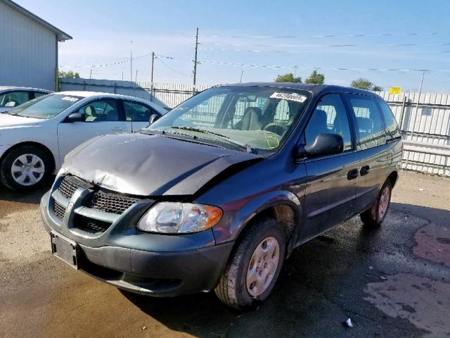 1B4GP25322B675720 - 2002 DODGE CARAVAN SE TEAL photo 2