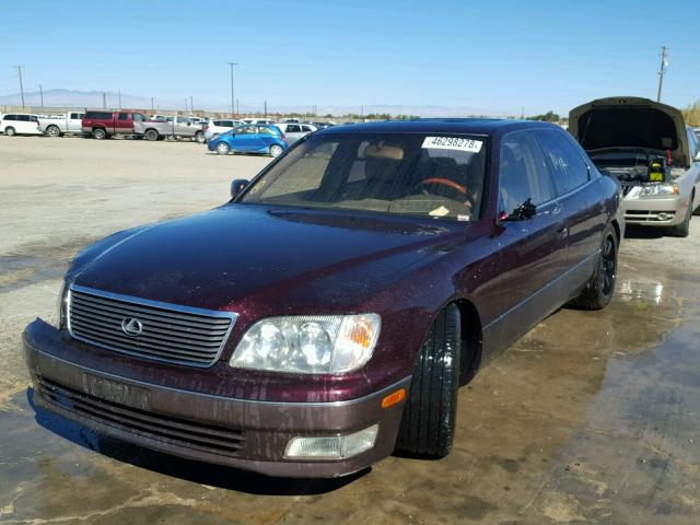 JT8BH28F2X0143224 - 1999 LEXUS LS 400 PURPLE photo 2