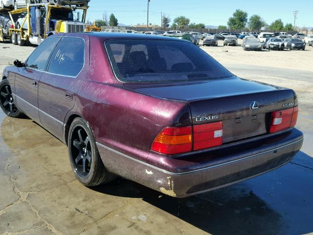 JT8BH28F2X0143224 - 1999 LEXUS LS 400 PURPLE photo 3