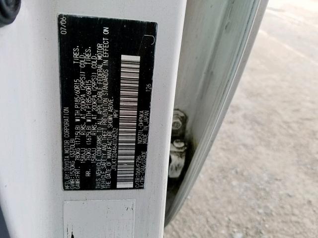 JTLKT324464104532 - 2006 TOYOTA SCION XB 白色 照片 10