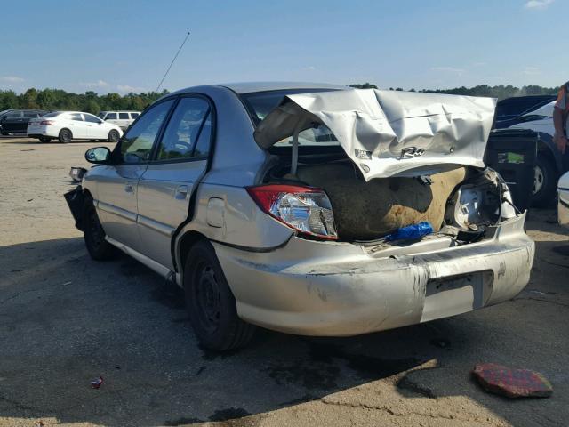 KNADC123726186347 - 2002 KIA RIO GRAY photo 3