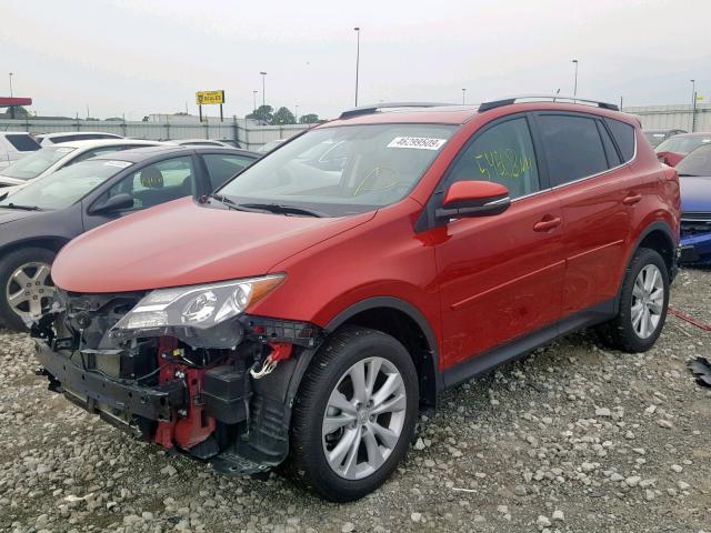 2T3DFREV5DW100458 - 2013 TOYOTA RAV4 LIMIT RED photo 2