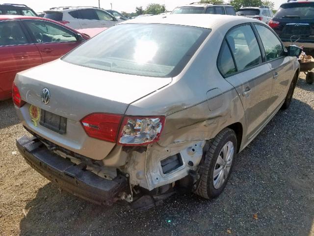 3VW2K7AJ4DM218994 - 2013 VOLKSWAGEN JETTA BASE GOLD photo 4