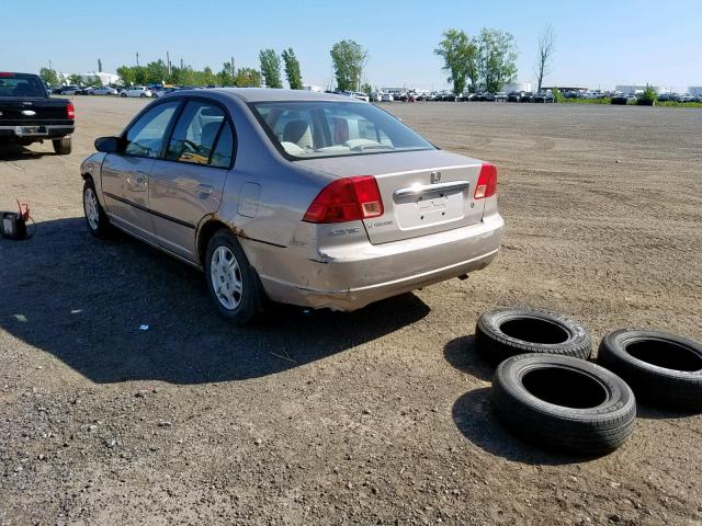 2HGES16462H938200 - 2002 HONDA CIVIC DX BEIGE photo 3