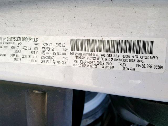 3C6URVHG6EE128013 - 2014 RAM PROMASTER Ağ foto 10