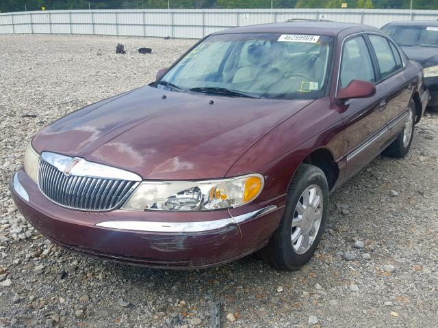 1LNHM97V51Y667013 - 2001 LINCOLN CONTINENTA MAROON photo 2