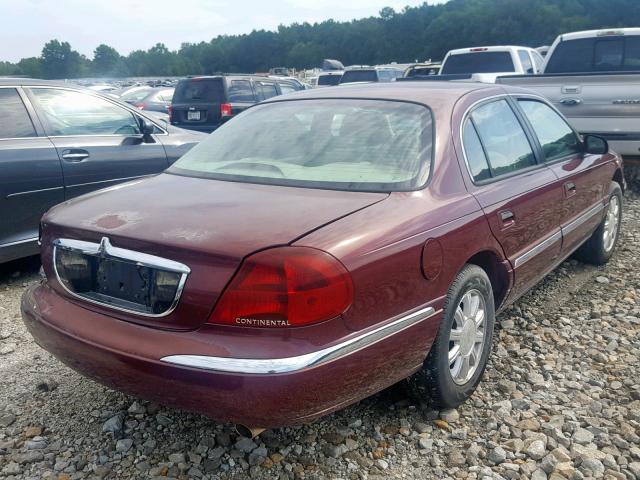 1LNHM97V51Y667013 - 2001 LINCOLN CONTINENTA MAROON photo 4