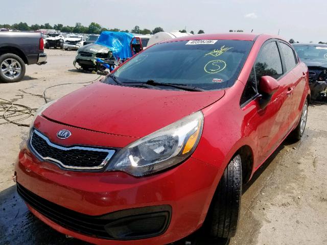 KNADN4A39D6271125 - 2013 KIA RIO EX RED photo 2